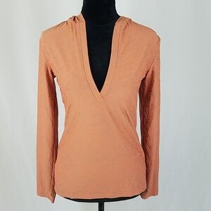 Lucy women XS hoodie shirt textured athletic top long sleeve minimalist gorpcore